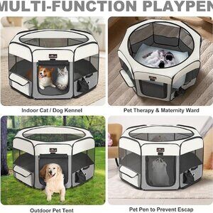 Aivituvin Dog Playpen Foldable Pet Play Pens with Carrying Bag leakproof bottom